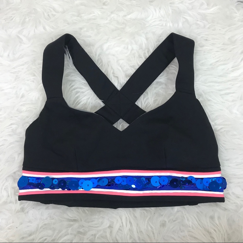 No Ka Oi sequin trim sports bra